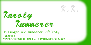 karoly kummerer business card